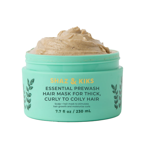 SHAZ & KIKS Essential Prewash Scalp+Hair Mask for Thick, Curly to Coily Hair | 35+ Nutrients | Color-Safe | 230ml
