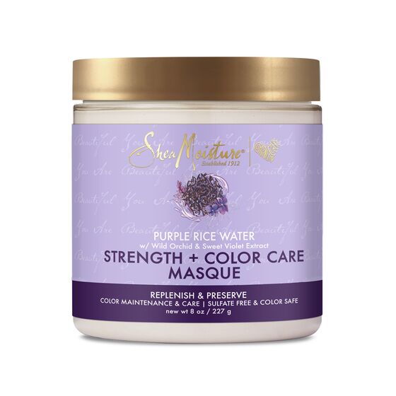 Shea Moisture Purple Rice Water Strength & Color Care Masque 8 oz / 237 ml - For Colour-Treated & Brittle Hair