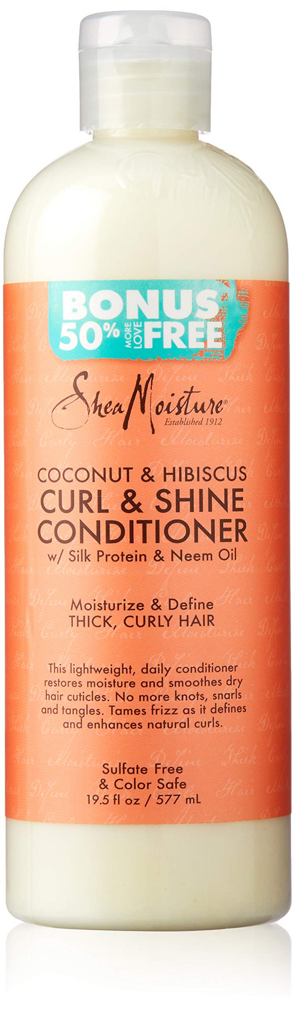 SheaMoisture Coconut & Hibiscus Curl & Shine Conditioner – 19.5 Fl Oz
