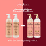 SheaMoisture Coconut & Hibiscus Curl & Shine Shampoo & Conditioner – Curl-Defining, Frizz Control, 24 oz Family Size
