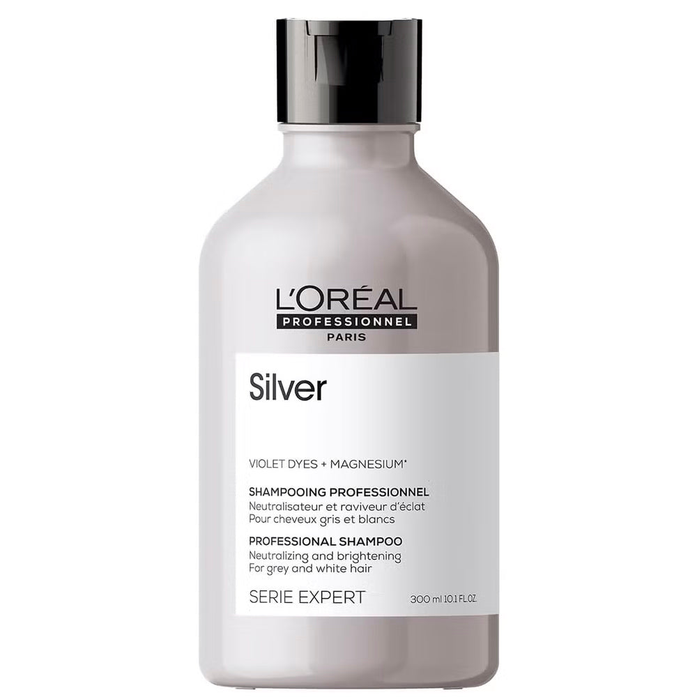 L'Oréal Professionnel Serié Expert Silver Shampoo Neutralises Yellow Tones & Brightens for Grey, White, and Light Blonde Hair 300 ml/10.14 oz