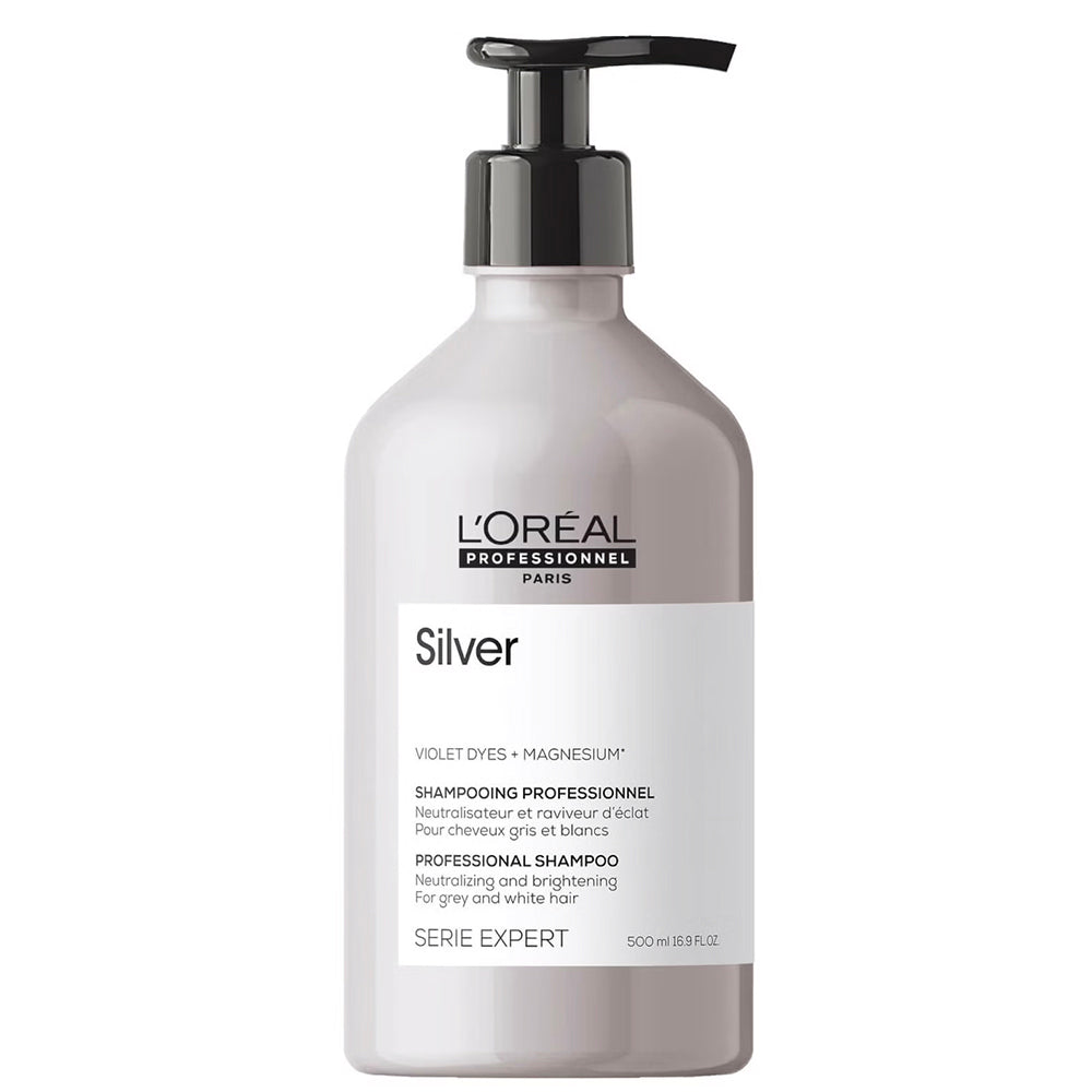 L'Oréal Professionnel Serié Expert Silver Shampoo Anti-Yellow Tones for Grey, White or Light Blonde Hair 500 ml/16.91 oz