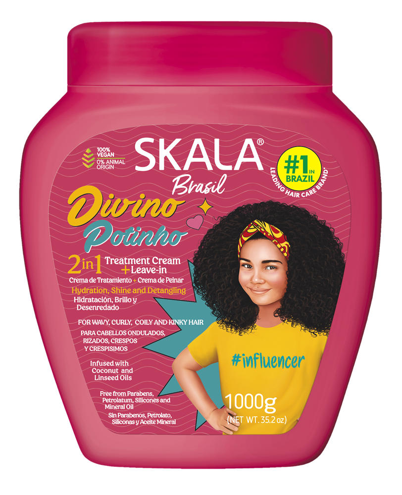 Skala Brasil Divino Potinho Hair Treatment Cream Hydration & Detangling for Curly Kids 1000g