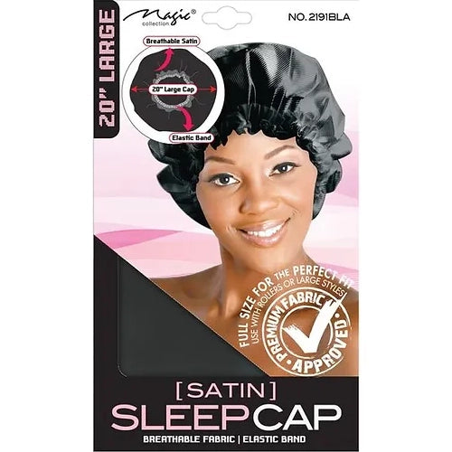 Magic Collection Satin Sleep Cap Frizz Protection & Moisture Retention for All Hair Types 20'' Large