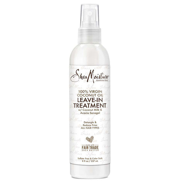 Shea Moisture 100% Virgin Coconut Oil Leave-In Treatment 8 oz / 237 ml - For Hydration, Detangling & Frizz Control