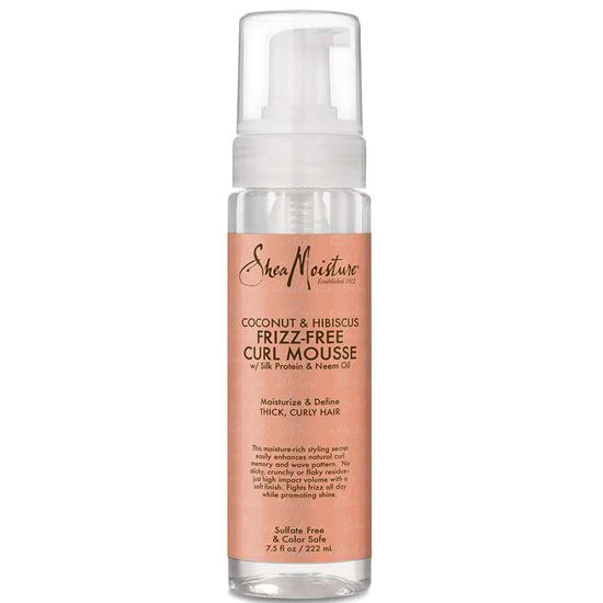 Shea Moisture Coconut & Hibiscus Frizz-Free Curl Mousse 7.5 oz / 222 ml - For Defined Curls & Waves