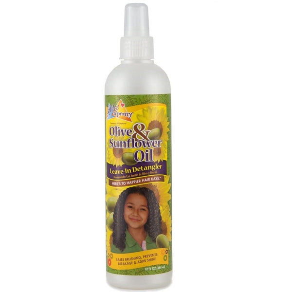 Sof n Free n'Pretty Olive & Sunflower Oil Leave-In Detangler: Easy Detangling & Moisture for Delicate Hair 354ml/11.97 oz