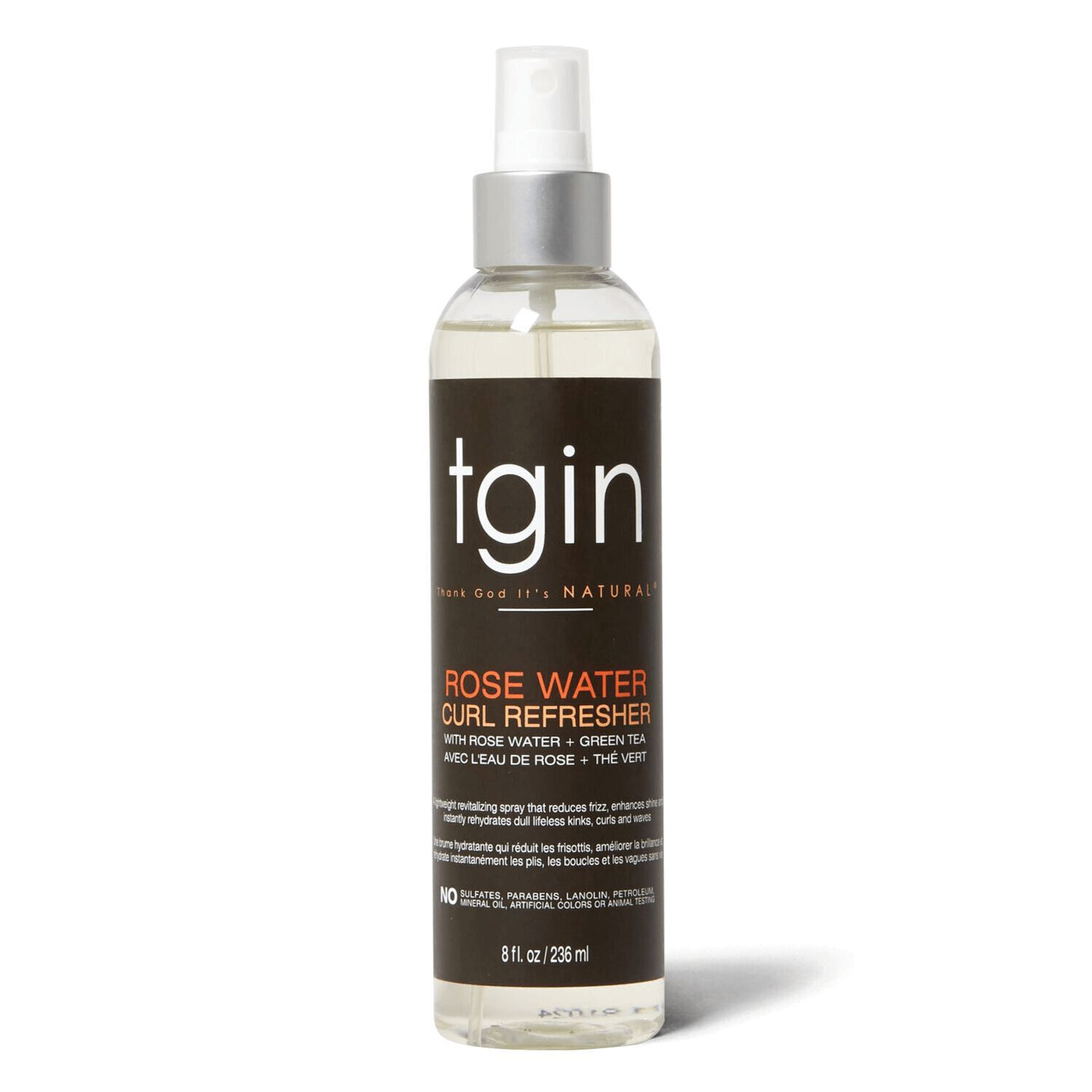 TGIN Rose Water Curl Refresher Defines, Hydrates & Revives Curls for Curly, Coily & Wavy Hair 236ml/7.98 oz