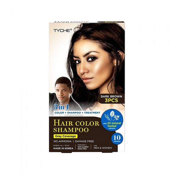 TYCHE Hair Color Shampoo: Instant Grey Coverage & Vibrant Colour for All Hair Types 250ml