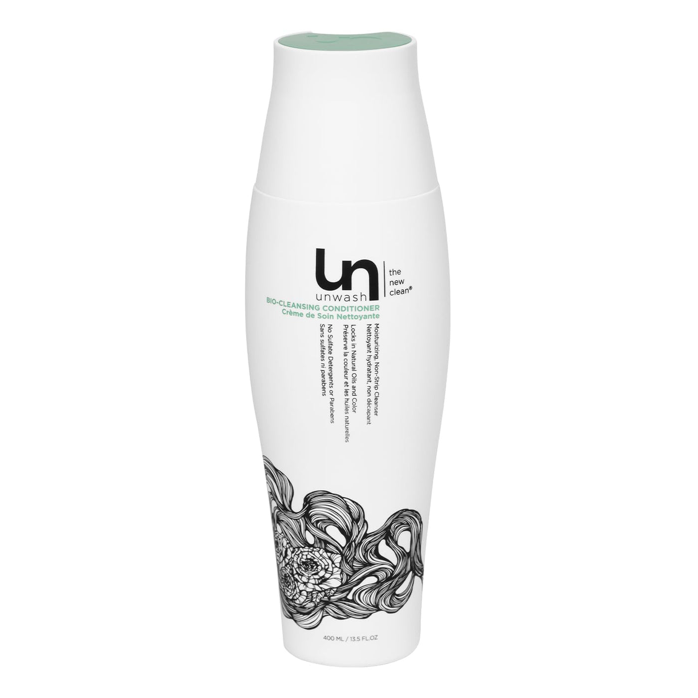 Unwash Bio-Cleansing Conditioner - Gentle Hydrating Co-Wash for Curly & Dry Hair | Sulfate & Paraben Free | 13.5 oz
