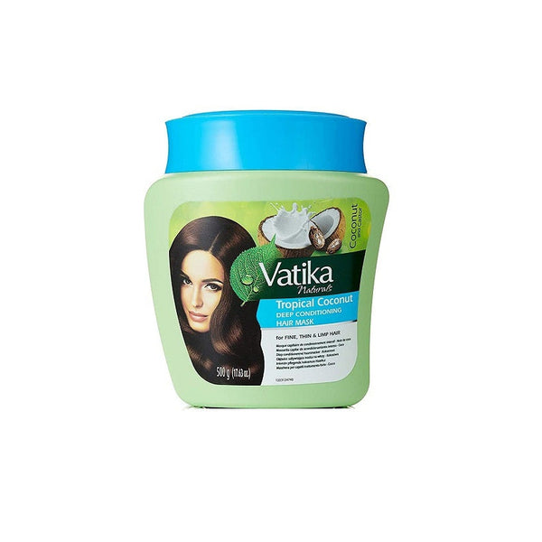 Vatika Tropical Coconut Deep Conditioning Hair Mask for Intense Hydration & Repair for Dry, Damaged Hair 500g/17.64 oz
